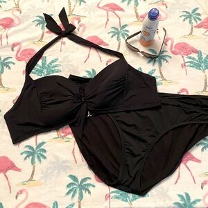 👙Apt. 9 Black Bikini with Gold Accents